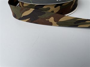Skråbånd - camouflage i grønne / brune toner, 20 mm